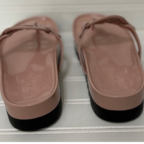 TORY BURCH Miller Pink Patent Leather Lug Sandals Flip Flops Womens Size 7 M - Picture 5 of 7